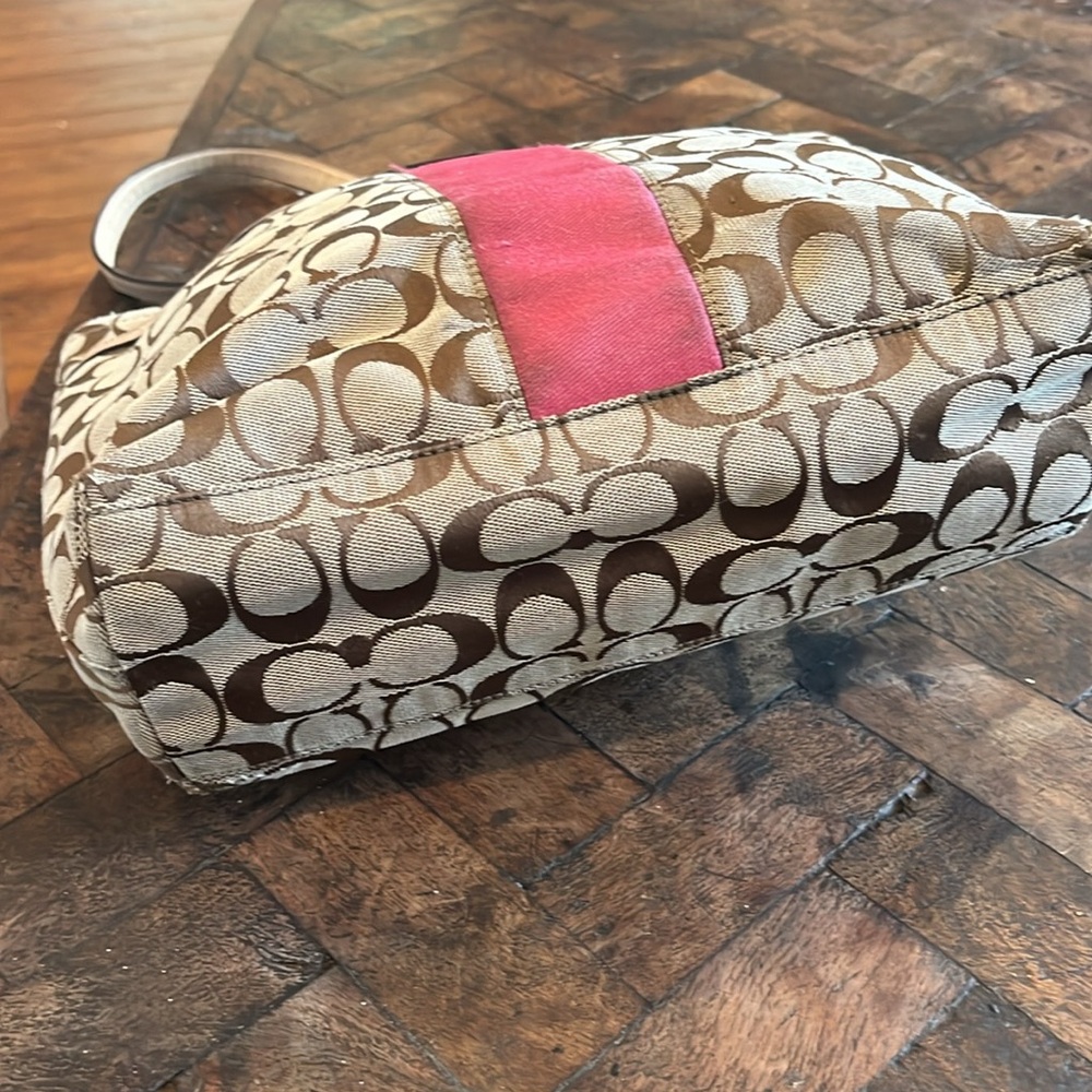 Coach Brown and Pink Signature Tote - Picture 3 of 11
